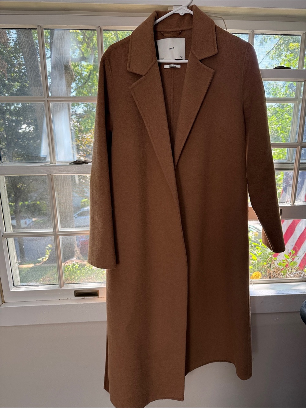 Mango Brown Wool Wrap Coat